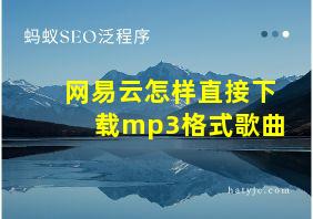 网易云怎样直接下载mp3格式歌曲