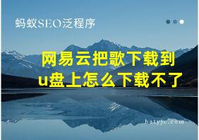 网易云把歌下载到u盘上怎么下载不了