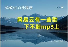 网易云有一些歌下不到mp3上