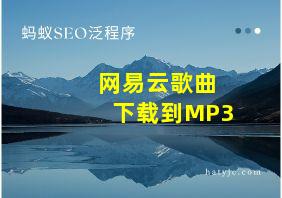 网易云歌曲下载到MP3