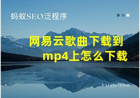 网易云歌曲下载到mp4上怎么下载