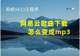 网易云歌曲下载怎么变成mp3