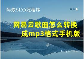 网易云歌曲怎么转换成mp3格式手机版