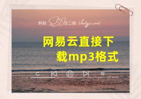 网易云直接下载mp3格式