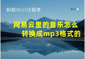 网易云里的音乐怎么转换成mp3格式的