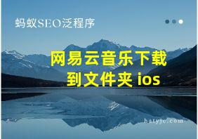 网易云音乐下载到文件夹 ios