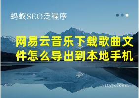 网易云音乐下载歌曲文件怎么导出到本地手机