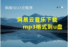 网易云音乐下载mp3格式到u盘