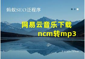 网易云音乐下载ncm转mp3