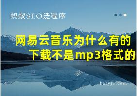 网易云音乐为什么有的下载不是mp3格式的