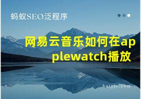 网易云音乐如何在applewatch播放