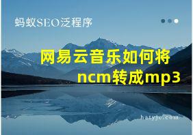 网易云音乐如何将ncm转成mp3