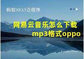 网易云音乐怎么下载mp3格式oppo