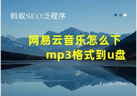 网易云音乐怎么下mp3格式到u盘