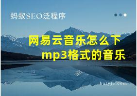 网易云音乐怎么下mp3格式的音乐