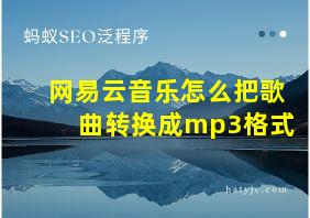 网易云音乐怎么把歌曲转换成mp3格式