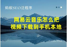 网易云音乐怎么把视频下载到手机本地