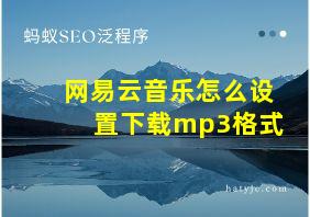 网易云音乐怎么设置下载mp3格式