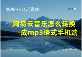 网易云音乐怎么转换成mp3格式手机端