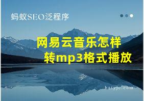 网易云音乐怎样转mp3格式播放