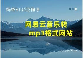 网易云音乐转mp3格式网站