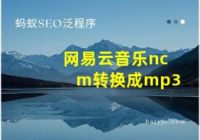 网易云音乐ncm转换成mp3