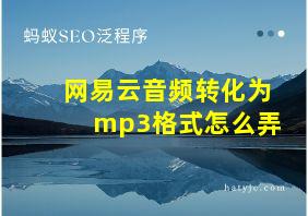 网易云音频转化为mp3格式怎么弄