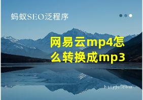 网易云mp4怎么转换成mp3