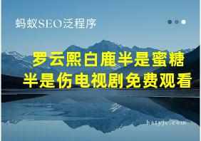 罗云熙白鹿半是蜜糖半是伤电视剧免费观看