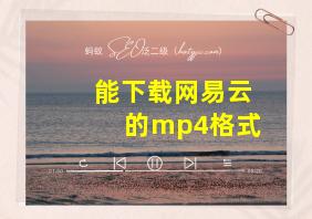 能下载网易云的mp4格式