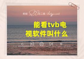 能看tvb电视软件叫什么