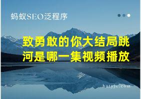 致勇敢的你大结局跳河是哪一集视频播放