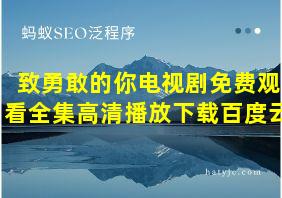 致勇敢的你电视剧免费观看全集高清播放下载百度云