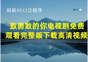 致勇敢的你电视剧免费观看完整版下载高清视频