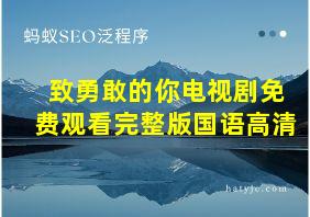 致勇敢的你电视剧免费观看完整版国语高清