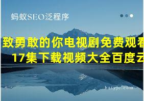 致勇敢的你电视剧免费观看17集下载视频大全百度云