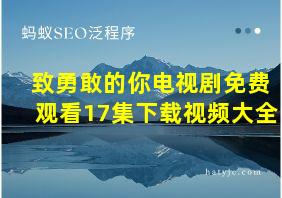 致勇敢的你电视剧免费观看17集下载视频大全