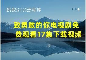 致勇敢的你电视剧免费观看17集下载视频