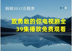 致勇敢的你电视剧全39集播放免费观看