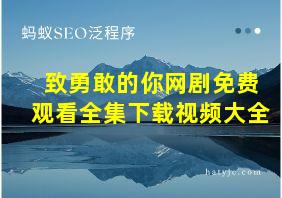 致勇敢的你网剧免费观看全集下载视频大全