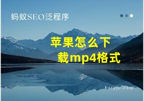 苹果怎么下载mp4格式