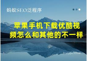 苹果手机下载优酷视频怎么和其他的不一样