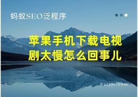 苹果手机下载电视剧太慢怎么回事儿