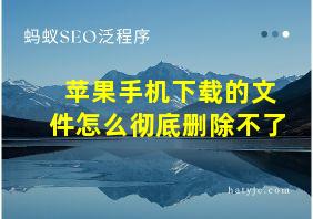 苹果手机下载的文件怎么彻底删除不了