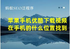 苹果手机优酷下载视频在手机的什么位置找到