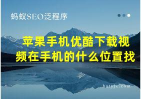 苹果手机优酷下载视频在手机的什么位置找