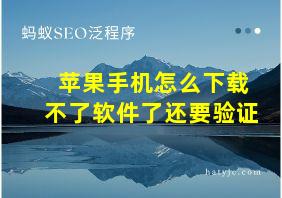 苹果手机怎么下载不了软件了还要验证