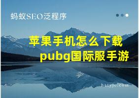 苹果手机怎么下载pubg国际服手游