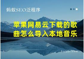 苹果网易云下载的歌曲怎么导入本地音乐