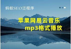 苹果网易云音乐mp3格式播放